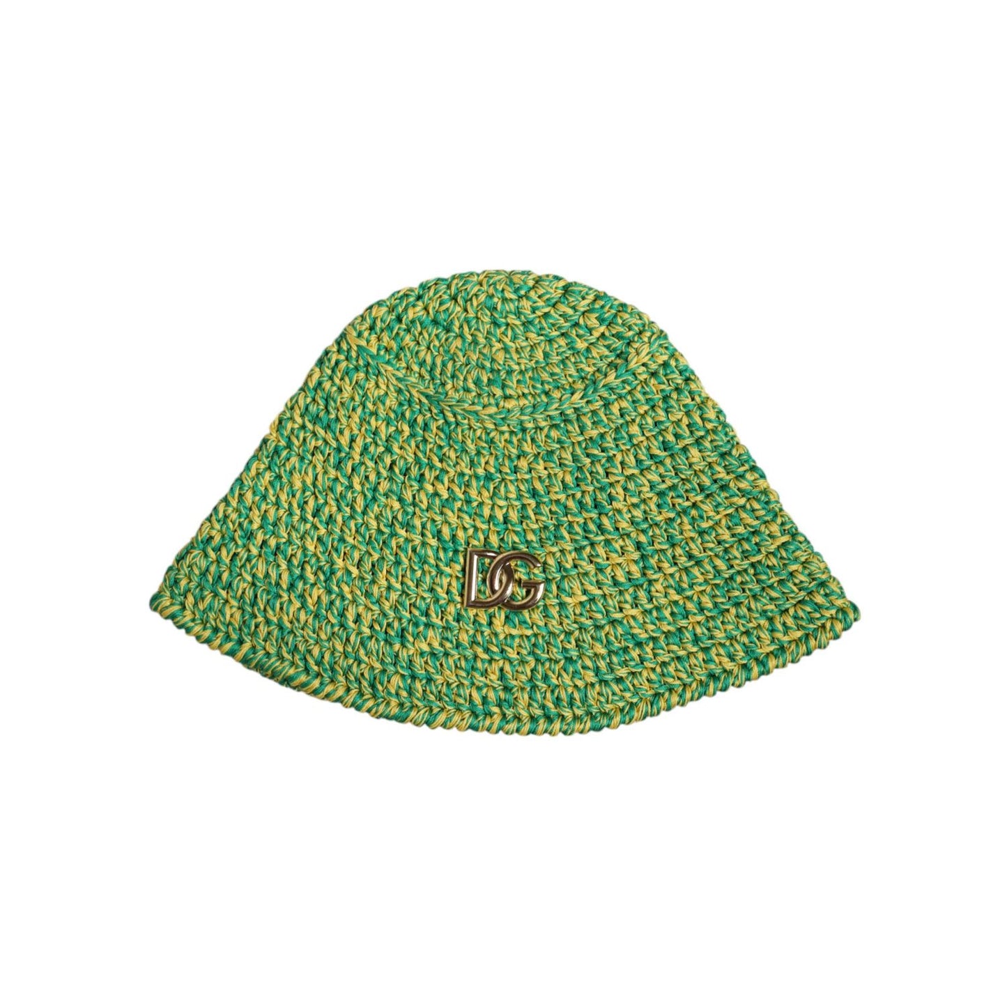 Dolce & Gabbana Green Cotton Crochet DG Logo Bucket Hat HAT9858-58