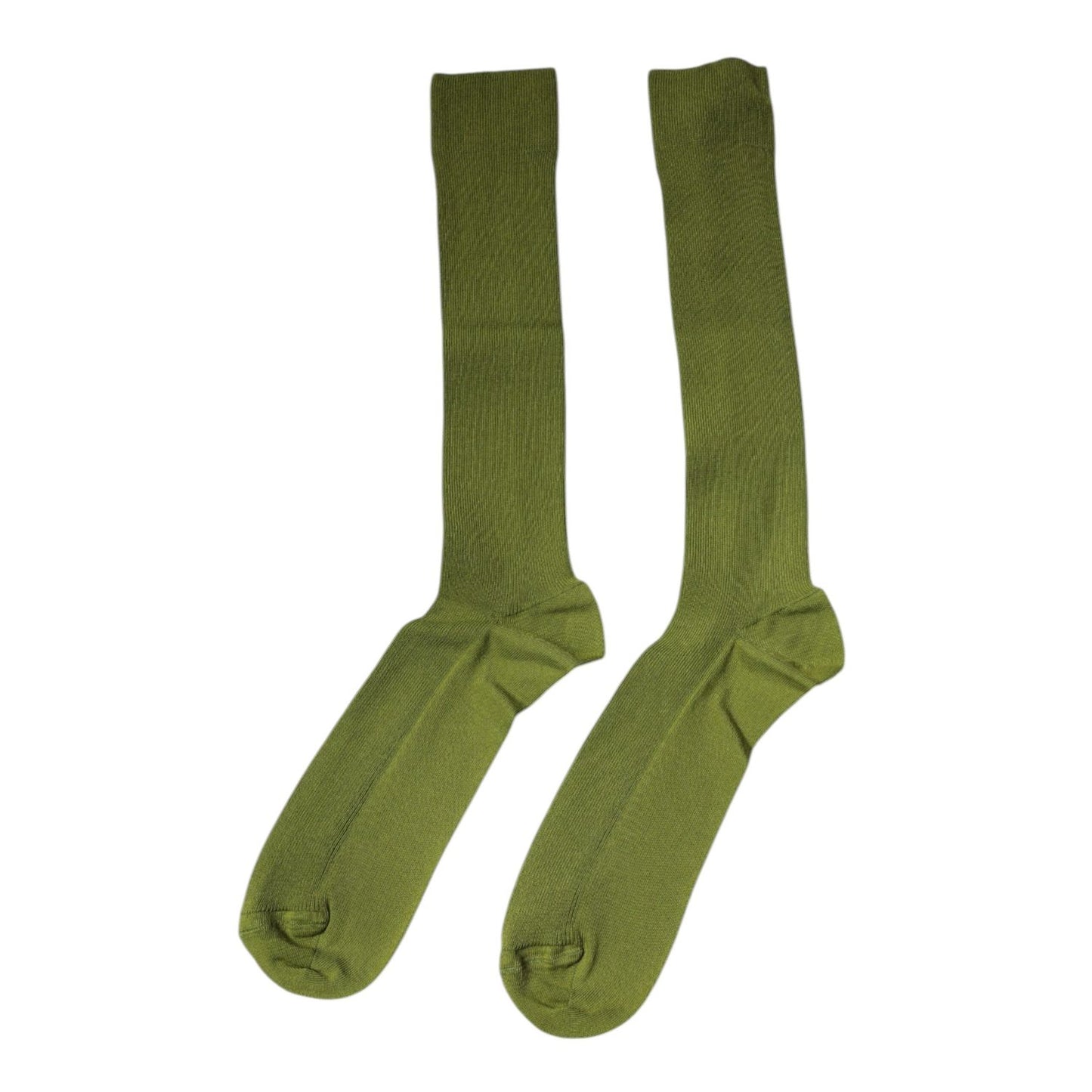 Dolce & Gabbana Green Cotton Logo Over The Calf Socks