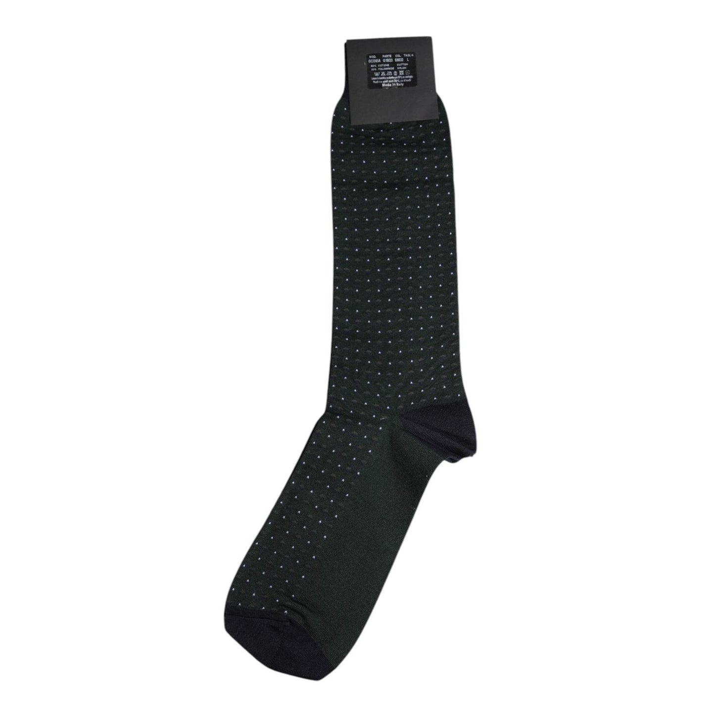 Dolce & Gabbana Black Polka Dots Cotton Mid Calf Socks SCS2200-L