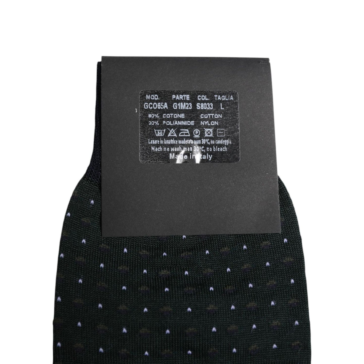 Dolce & Gabbana Black Polka Dots Cotton Mid Calf Socks SCS2200-L