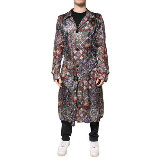 Dolce & Gabbana Multicolor Royal Bee Crown Trench Coat Jacket