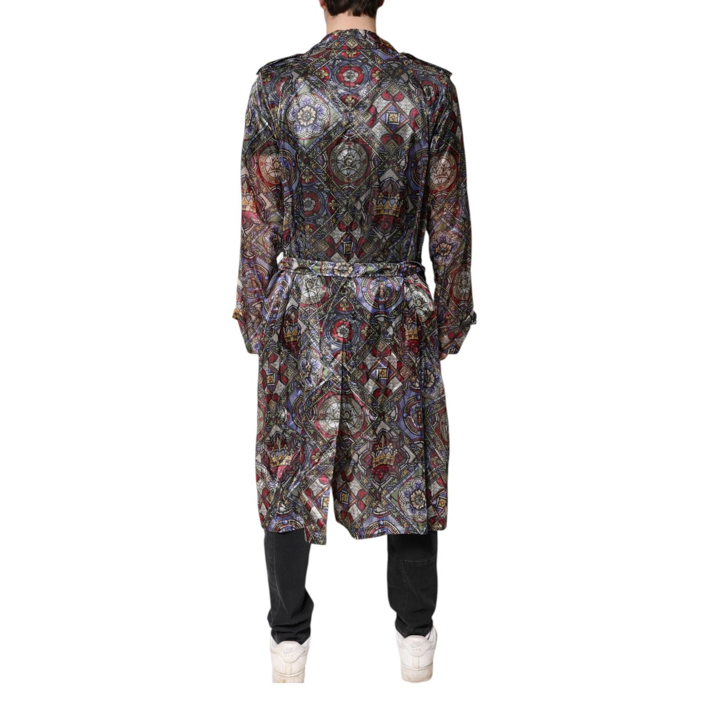 Dolce & Gabbana Multicolor Royal Bee Crown Trench Coat Jacket