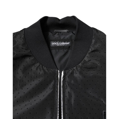 Dolce & Gabbana Black Long Sleeves Full Zip Bomber Jacket