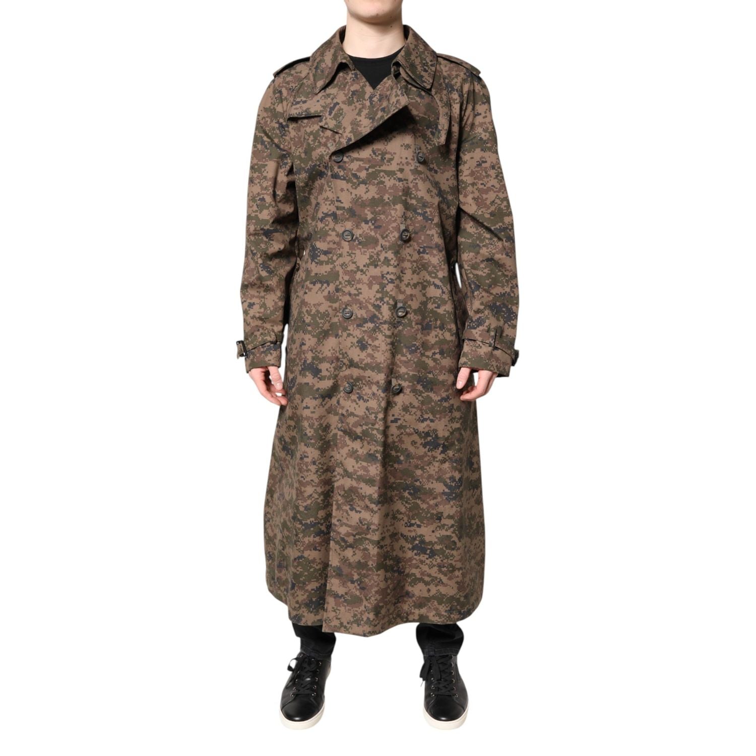 Dolce & Gabbana Multicolor Camouflage Double Breasted Coat Jacket