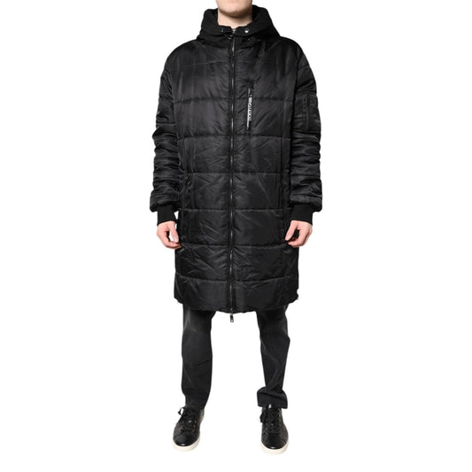 Dolce & Gabbana Black Hooded Parka Winter Men Coat Jacket JKT4193-56