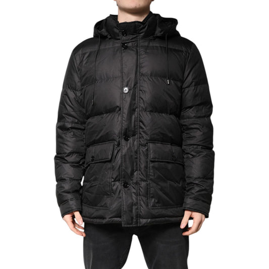 Dolce & Gabbana Black Hooded Parka Coat Winter Jacket JKT41352-52