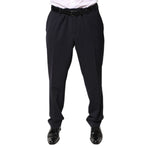 Dolce & Gabbana Black Wool Mid Waist Dress Pants