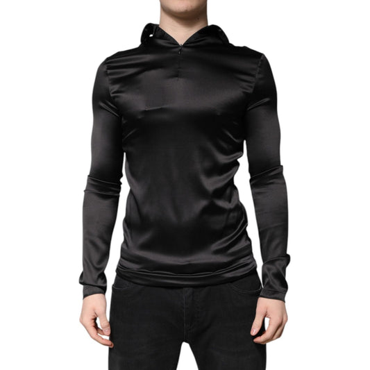 Dolce & Gabbana Black Silk Turtleneck Men Pullover Sweater TSH90185-50