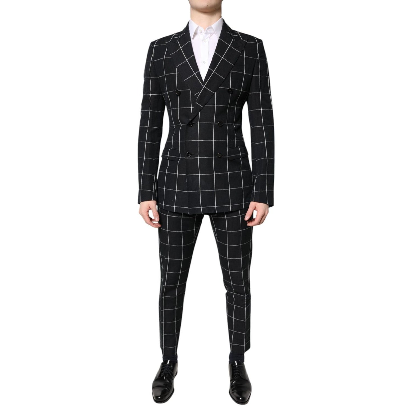 Dolce & Gabbana Black TAORMINA Double Breasted 2 Piece Suit KOS2276-48