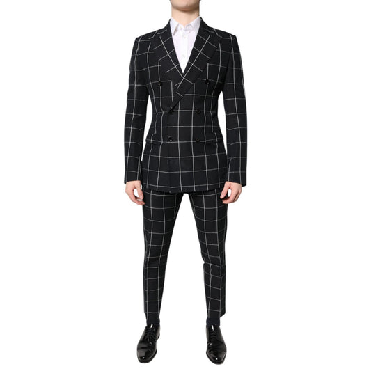 Dolce & Gabbana Black TAORMINA Double Breasted 2 Piece Suit KOS2276-48