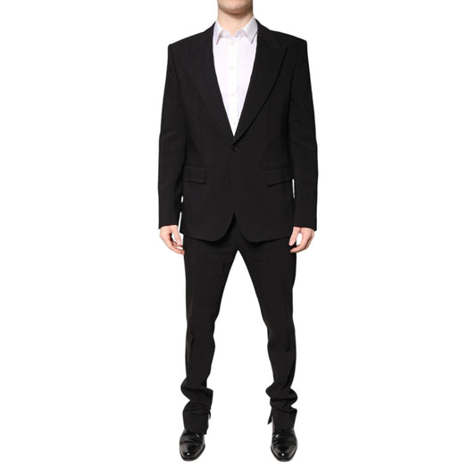 Dolce & Gabbana Black Cotton Single Breasted 2 Piece Suit KOS2300-54