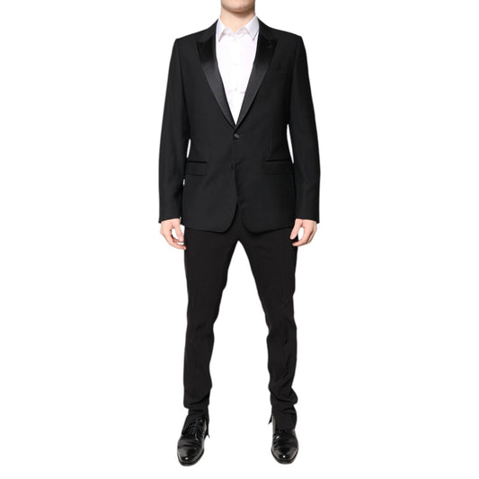 Dolce & Gabbana Black Wool Single Breasted 2 Piece Suit KOS2301-52