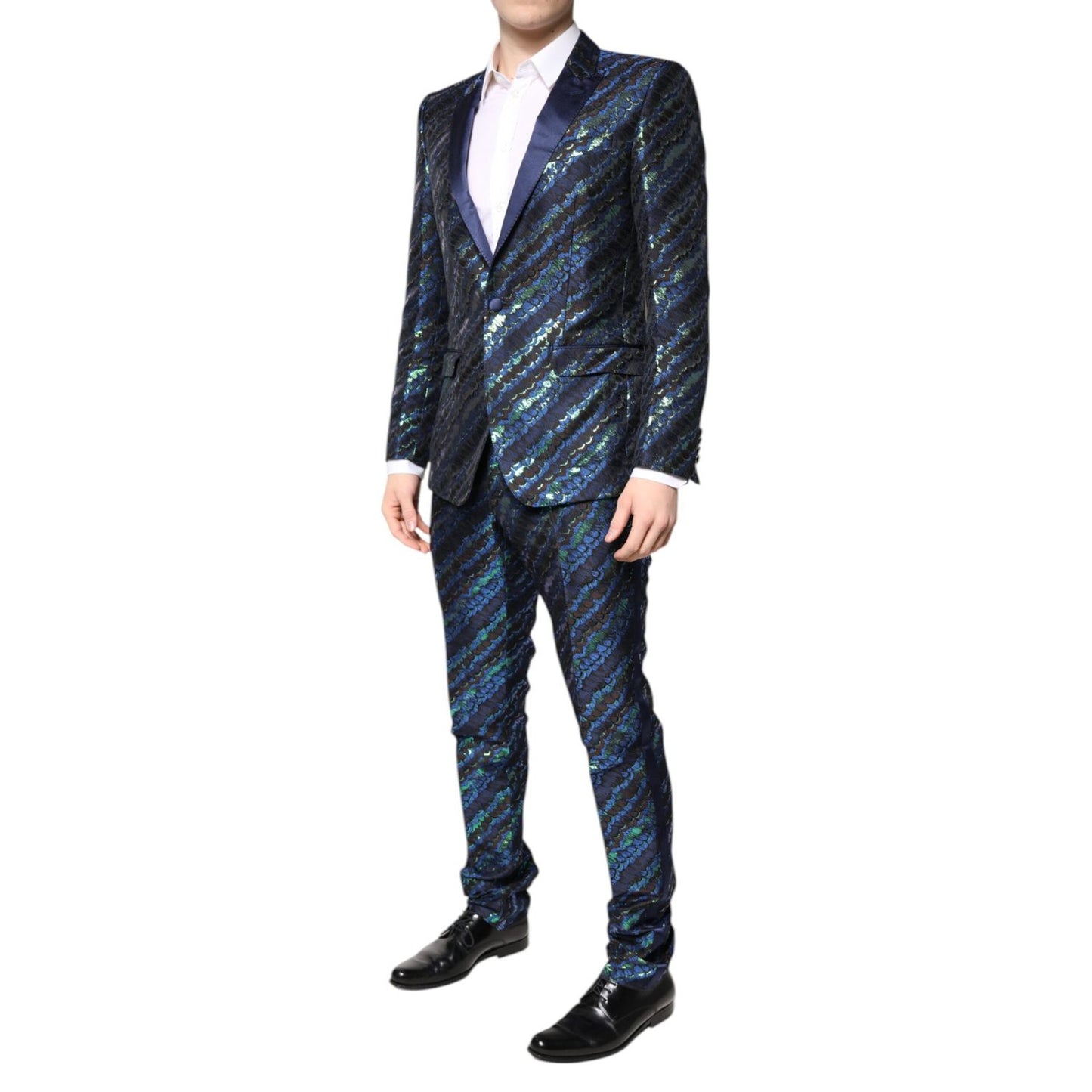 Dolce & Gabbana Multicolor Polyester Jacquard 2 Piece Suit