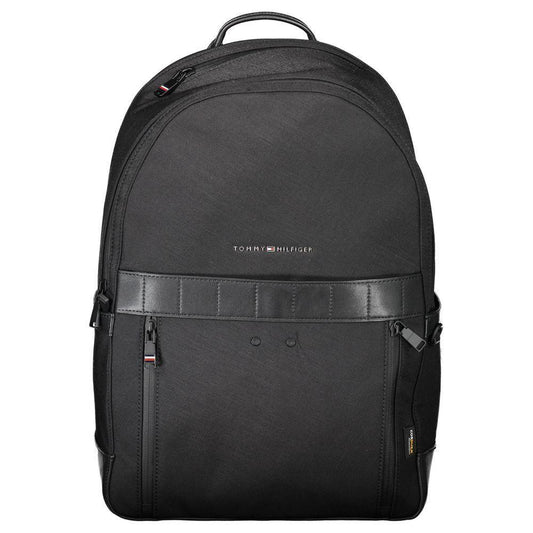Tommy Hilfiger Black Nylon Men Backpack TO-20396