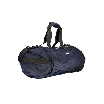 K-WAY Blue Polyamide Luggage And Travel bag with shoulder straps, external pockets, contrasting details, and logo.
