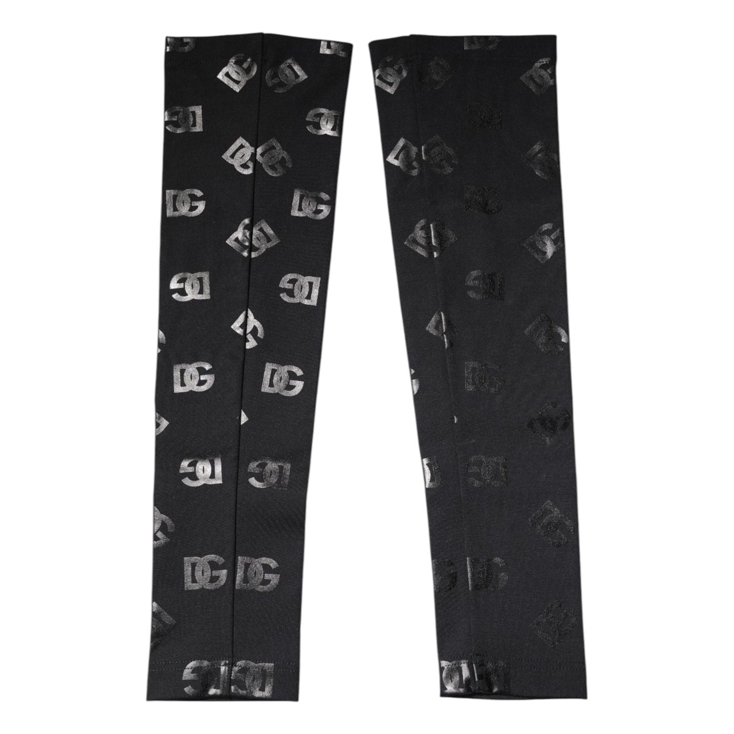 Dolce & Gabbana Black DG Logo Monogram Wool Stretch Arm Sleeves