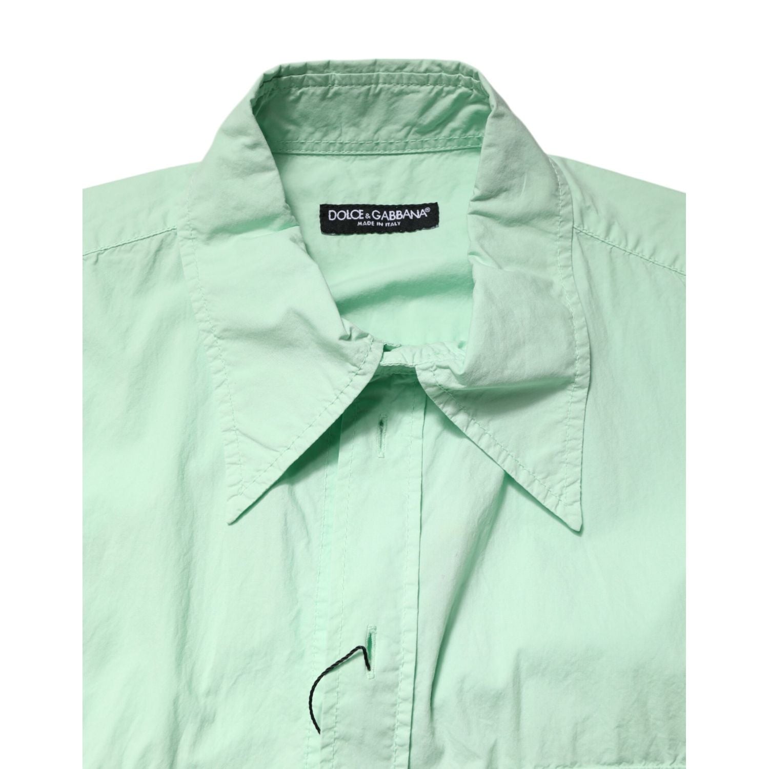 Dolce & Gabbana Green Cotton Short Sleeves Men Casual Shirt