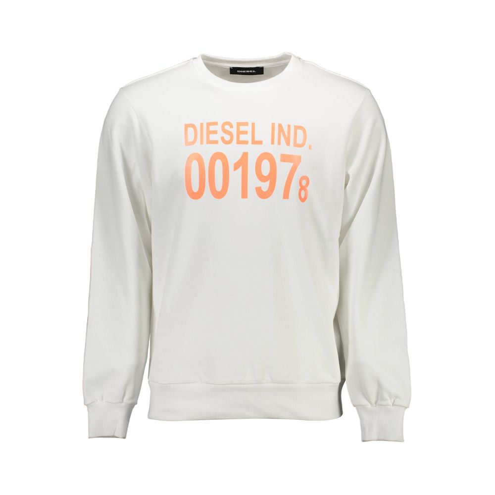 Diesel White Cotton Sweatshirt
