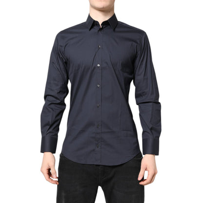 Dolce & Gabbana Dark Blue MARTINI Cotton Dress Formal Shirt