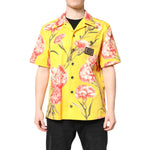 Dolce & Gabbana Yellow Floral Men Button Down Casual Shirt