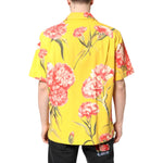 Dolce & Gabbana Yellow Floral Men Button Down Casual Shirt