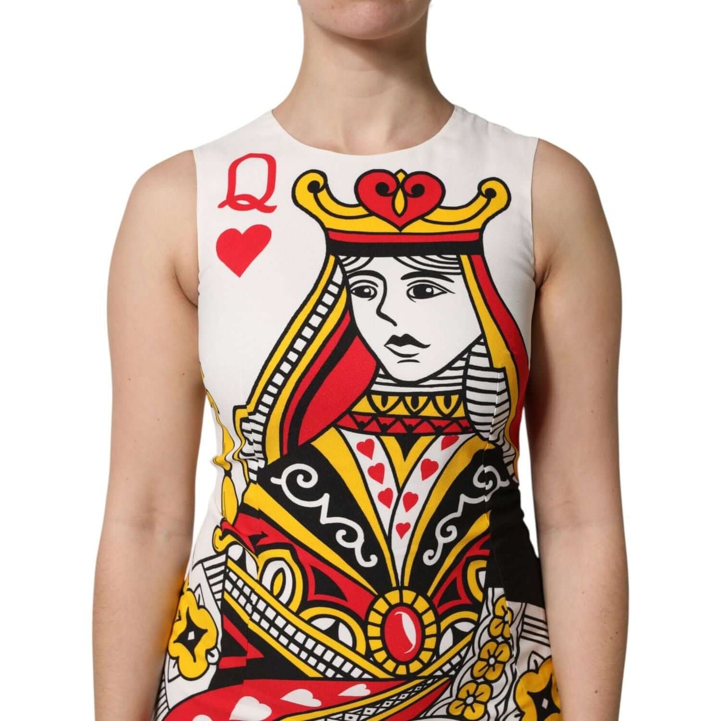 Dolce & Gabbana White Queen Of Hearts Sleeveless Maxi Dress DR81662-38