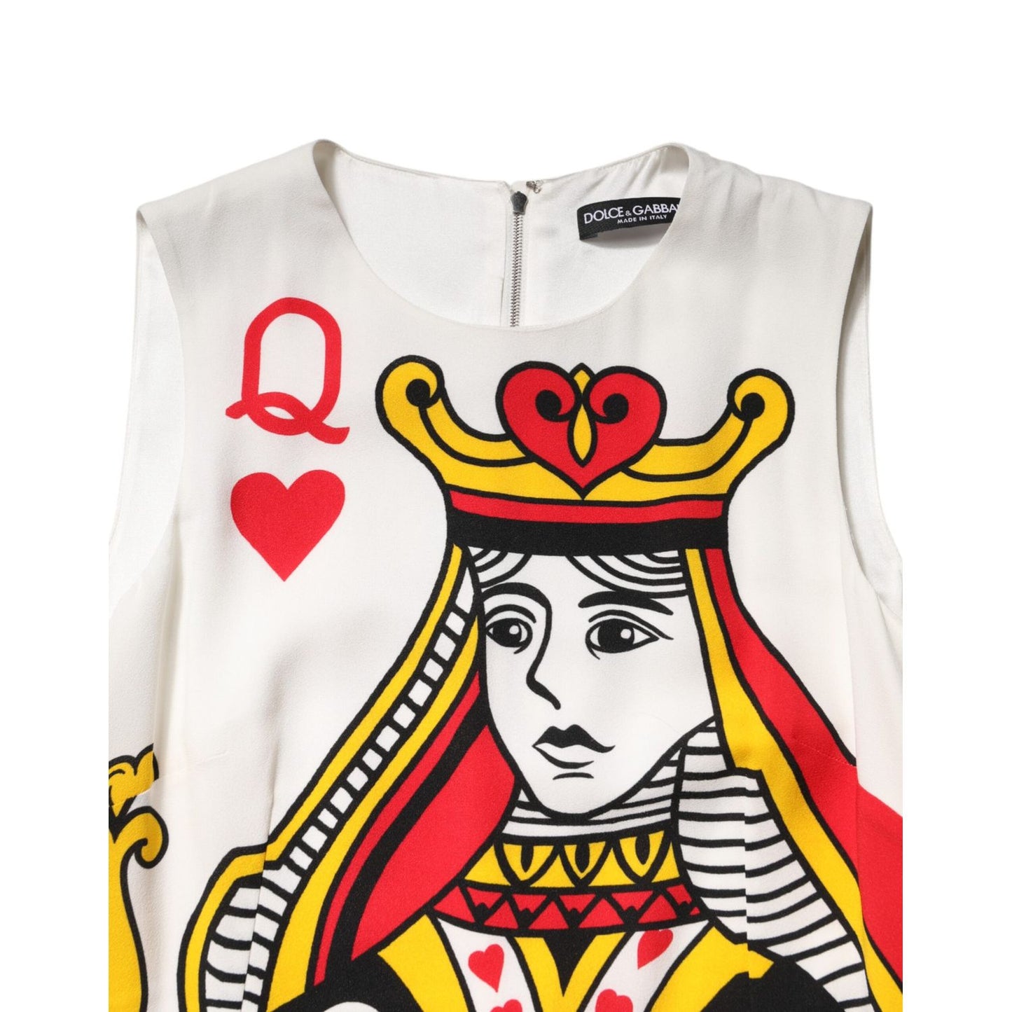 Dolce & Gabbana White Queen Of Hearts Sleeveless Maxi Dress