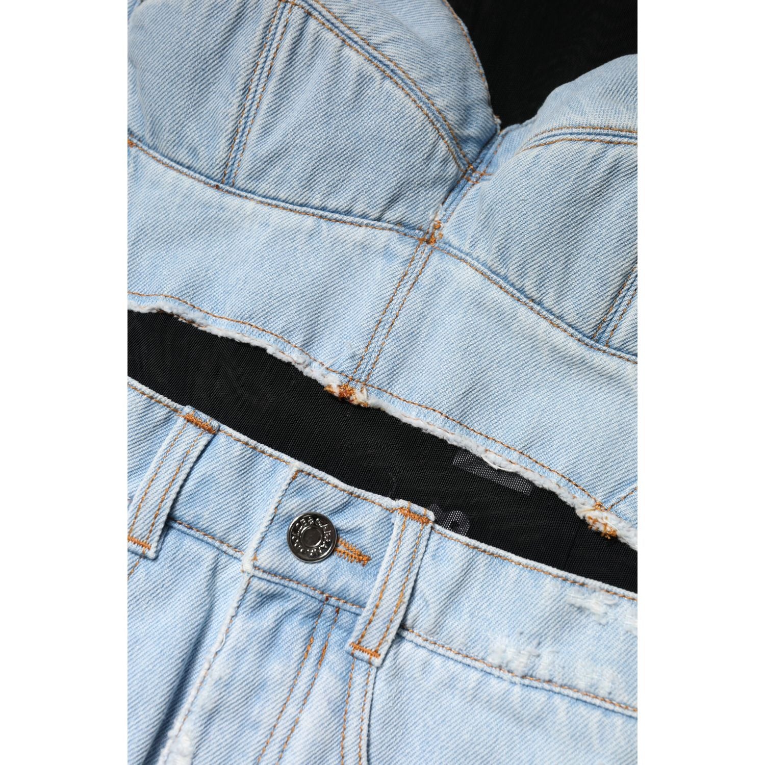 Dolce & Gabbana Black Blue Long Sleeves Denim Mini Dress