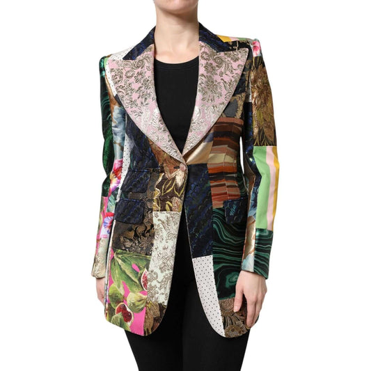 Dolce & Gabbana Multicolor Floral Patchwork Jacquard Jacket JKT41430-36