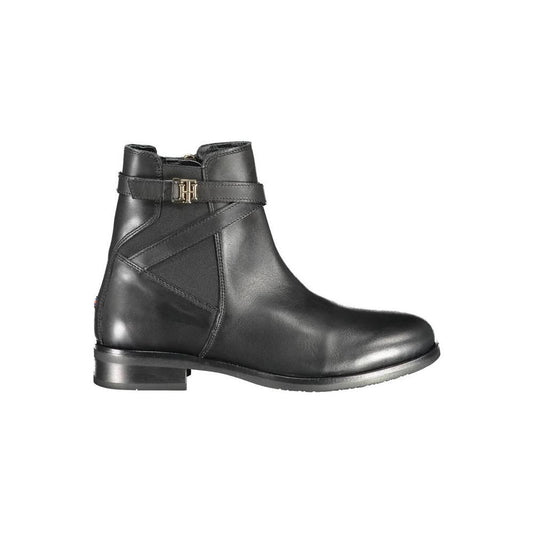 Tommy Hilfiger Black Leather Women Boot TO-9398-EU36/US6