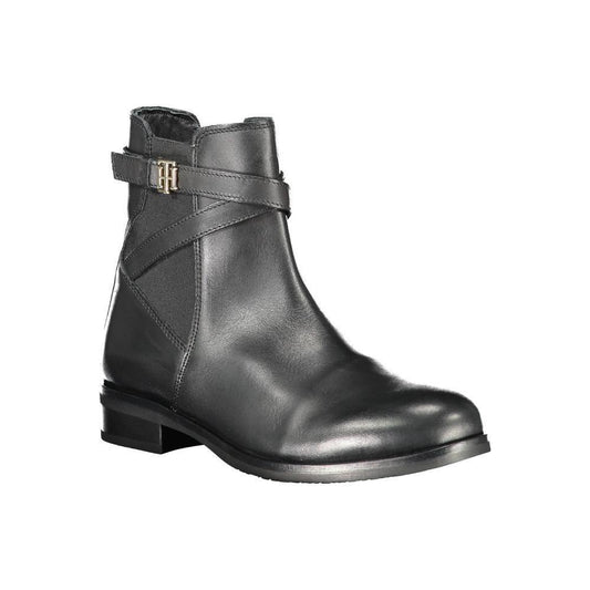 Tommy Hilfiger Black Leather Women Boot TO-9398-EU36/US6