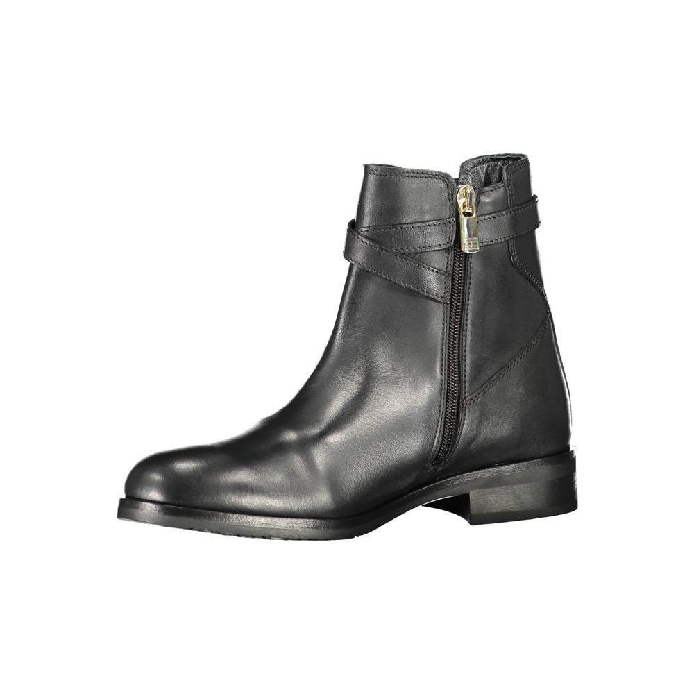 Tommy Hilfiger Black Leather Women Boot TO-9398-EU36/US6