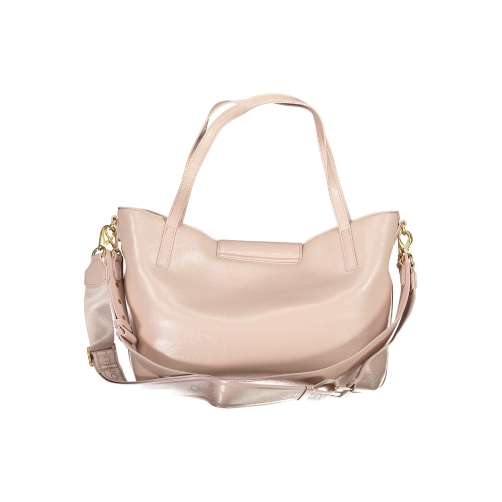 Mario Valentino Pink Polyethylene Women Handbag with shoulder handles and adjustable strap
