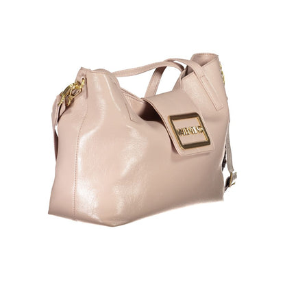 Mario Valentino Pink Polyethylene Women Handbag with dual handles and detachable strap, showcasing elegance and versatility.