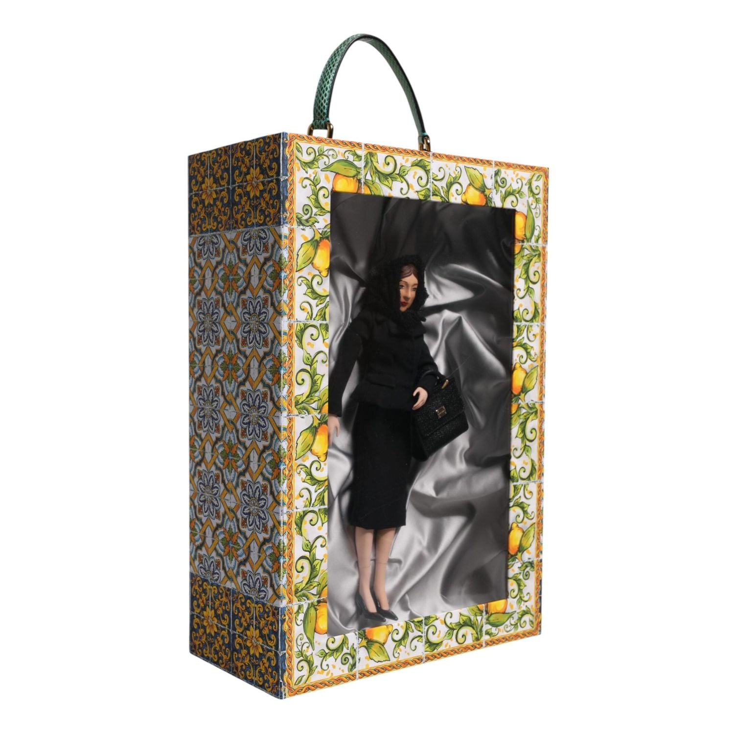 Dolce & Gabbana Black Dress Ceramic Porcelain Fashion Leather Sicily Dolls