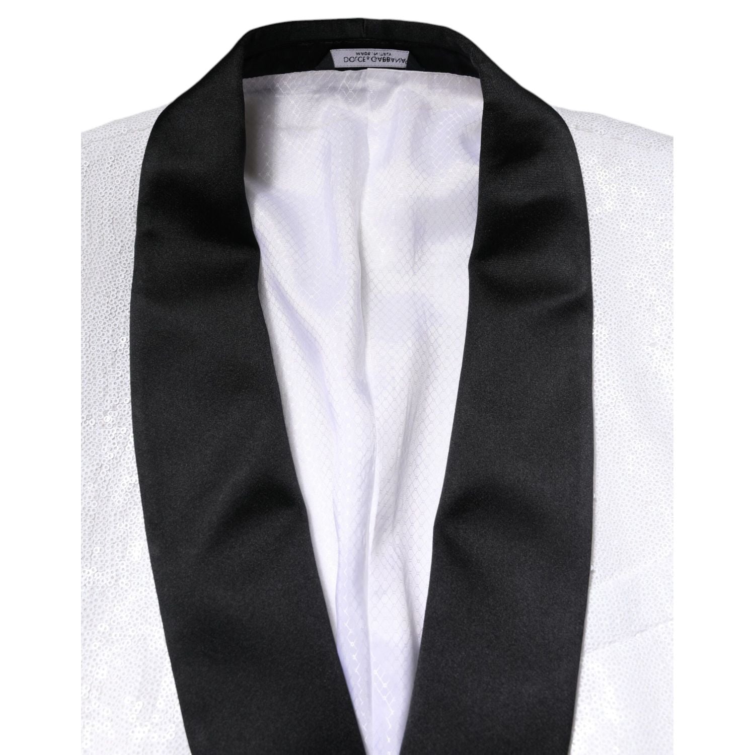 Dolce & Gabbana White Nylon Single Breasted Coat Blazer