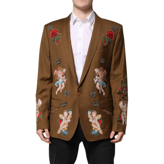 Dolce & Gabbana Brown MARTINI Single Breasted Coat Blazer
