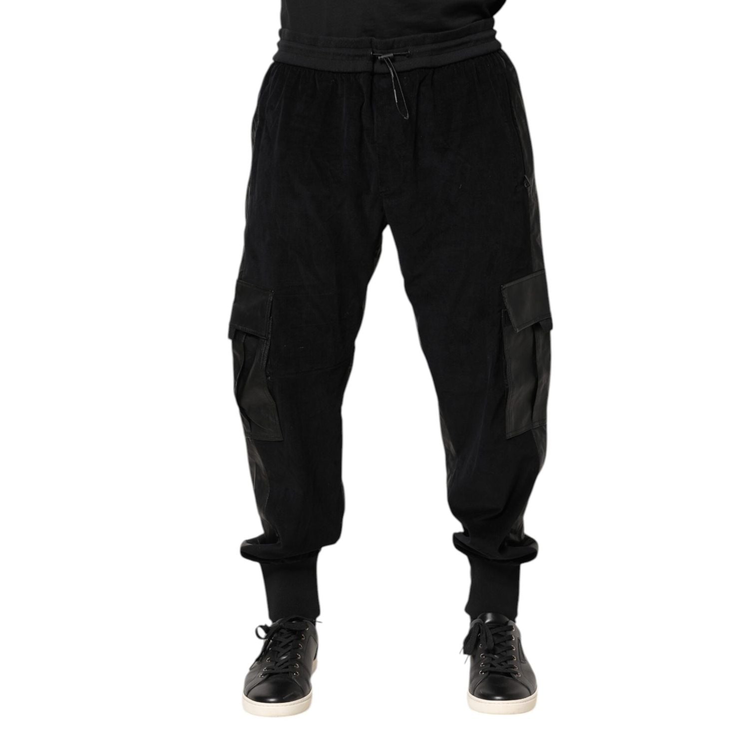 Dolce & Gabbana Black Cotton Cargo Jogger Sweatpants Pants