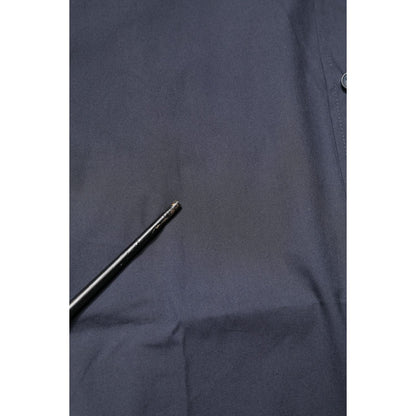 Dolce & Gabbana Dark Blue GOLD Cotton Dress Formal Shirt