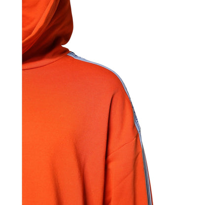 Dolce & Gabbana Orange Cotton Hooded Men Sweatshirt Sweater