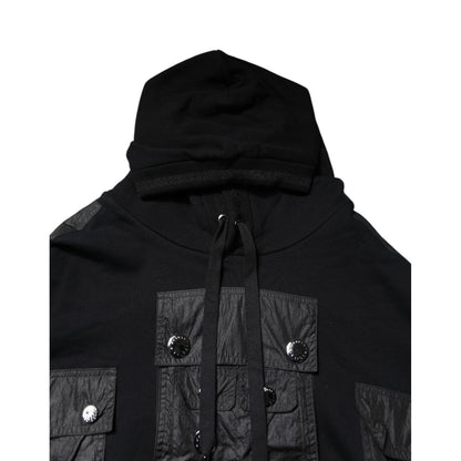 Dolce & Gabbana Black Cotton Hooded Sweatshirt Sweater