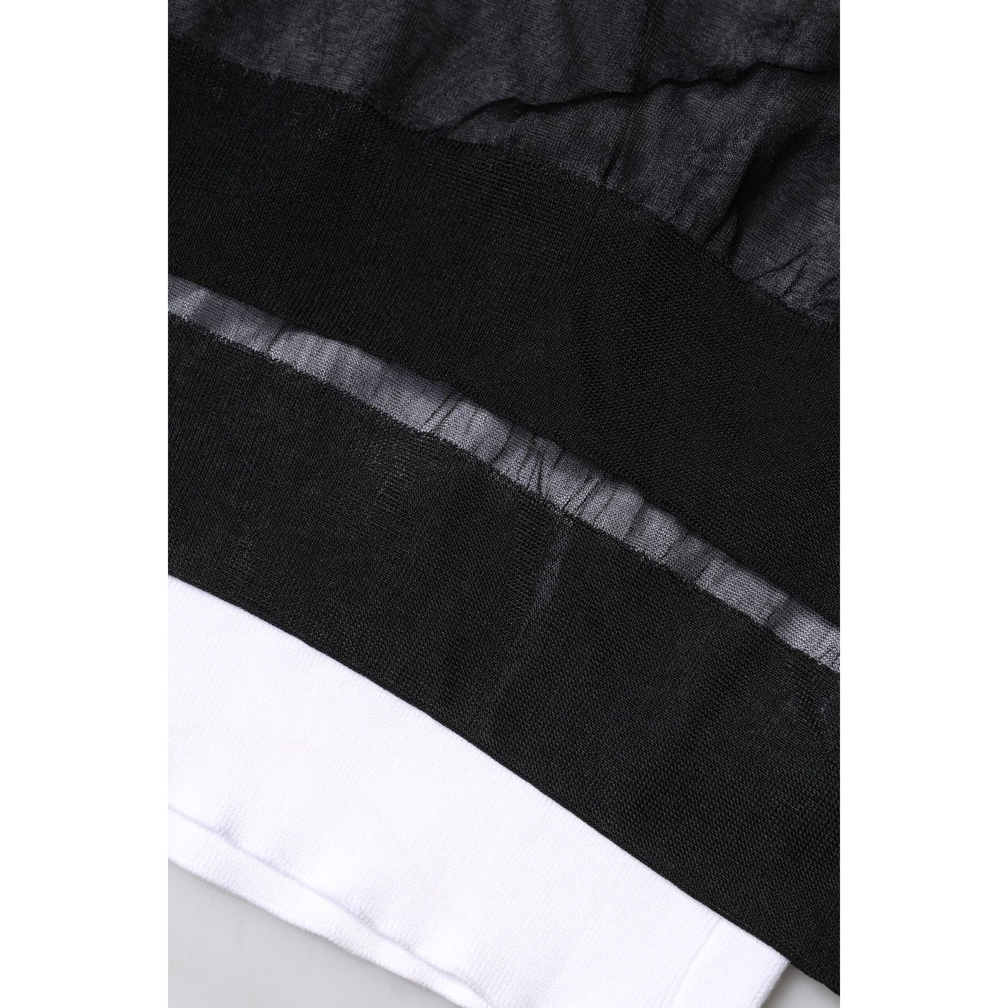 Dolce & Gabbana Black White Logo Knitted Pullover Sweater