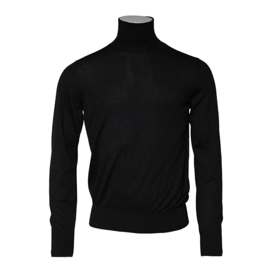 Dolce & Gabbana Black Cashmere Knitted Men Pullover Sweater TSH90282-48