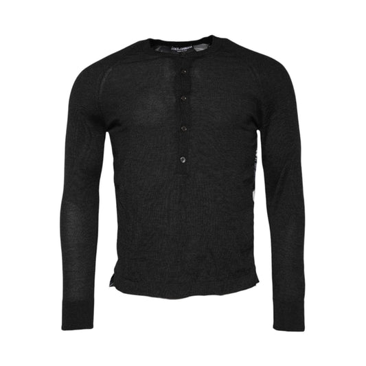 Dolce & Gabbana Black Printed Knitted Men Pullover Sweater TSH90283-44