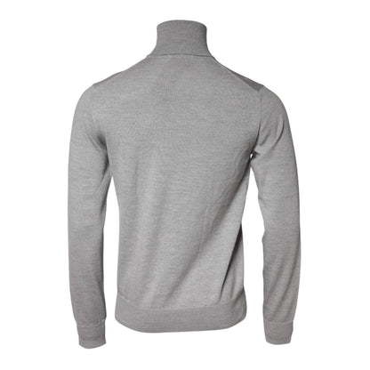Dolce & Gabbana Gray Wool Knitted Men Pullover Sweater