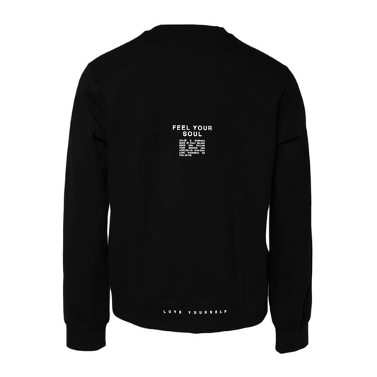Dolce & Gabbana Black Cotton Logo Knitted Pullover Sweater TSH90291-56