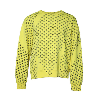 Dolce & Gabbana Yellow Heart Crew Neck Men Pullover Sweater