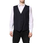 Dolce & Gabbana Black Wool Waistcoat Dress Formal Vest TSH87809-56