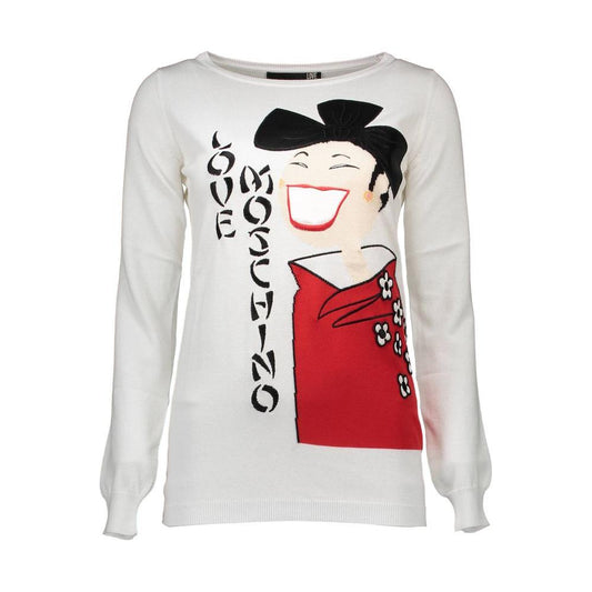 Love Moschino White Other Fibres Women Sweater