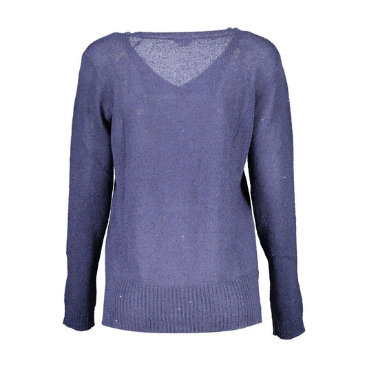 U.S. POLO ASSN. Blue Acrylic Women Sweater US-7032-M